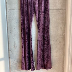 Crushed velvet plum bell bottoms